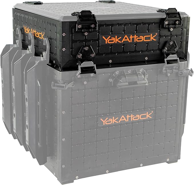 YakAttack ShortStak Upgrade Kit for BlackPak Pro | 16" x 16" – Black | Kayak Crate Expansion Layer with GridLoc Panels & Hardware | Stackable Add-On | Made in USA