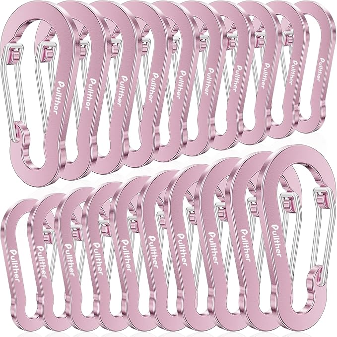 Aluminum Carabiner Clips- Set of 20,Carabiner Clip 2 inch
