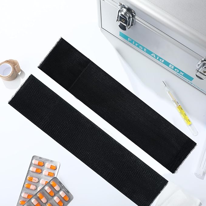 Geiserailie 4 Pcs Extender Strap Reusable Ice Belt Extender Strap Multipurpose Elastic Hook and Loop Extension for Ice Pack Black Back/Knee/Ankle Braces, Vests, Wraps, and Belts (2 x 11 Inch)