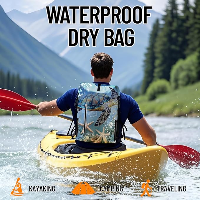 Dry Bag Waterproof, 5L Roll Top Lightweight Dry Storage Floating and Lightweight Bag Backpack with Phone Case for Kayaking Paddle Board Camping Travel Swimming Boating Beach Accessories