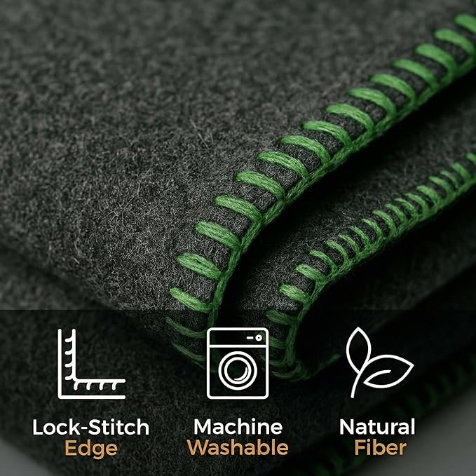 Wool Camping Blanket 10-Pack - 70% Wool Heavy-Duty Military Style Throw, Warm & Washable, Fire Retardant Cover for Emergency, Survival & Outdoor Use - For Camping, Car, Home & Hiking, Grey 62x84