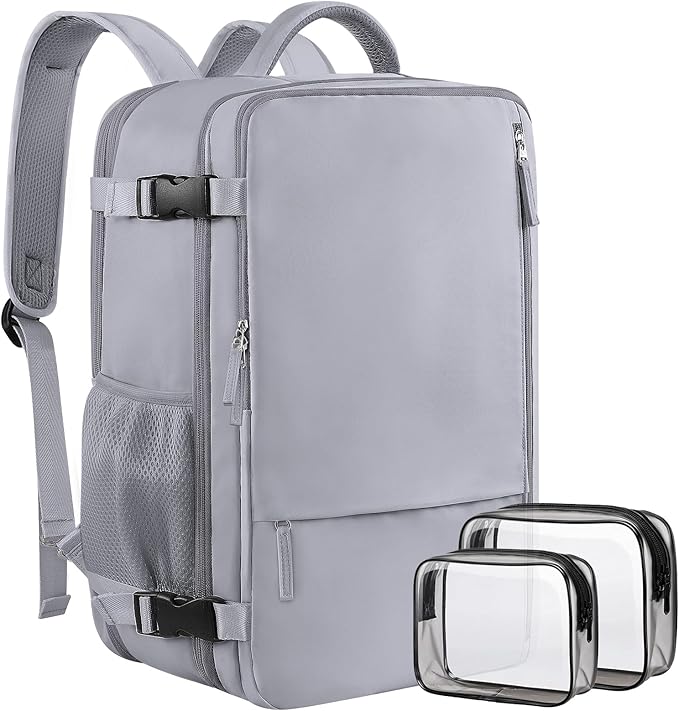 Sinaliy Travel Backpack for Women & Men, 40L Carry-On, 17-Inch Laptop, Waterproof, College Bookbag, Flight Approved