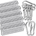 120Pack M6 Spring Snap Hooks Carabiner, 1/4" Heavy Duty Carabiner Clips Chain Quick Links Spring Safety Hook Connector for Dog Leash Backpack Hiking Fishing Bag Outdoor Travel