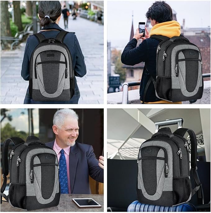 BIKROD Travel Laptop Backpack Men, School Backpacks for College Teen Boys Water Resistant Back Pack, Business Anti Theft Slim Sturdy Computer Bag Gifts Fits 15.6 Inch Laptop