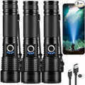 Rechargeable Flashlights High Lumens 3 Packs, 99,000 Lumens Super Bright LED Flash Light with 5 Modes Adjustable LED Flashlight, High Powered Flashlight for Home Camping Outdoor