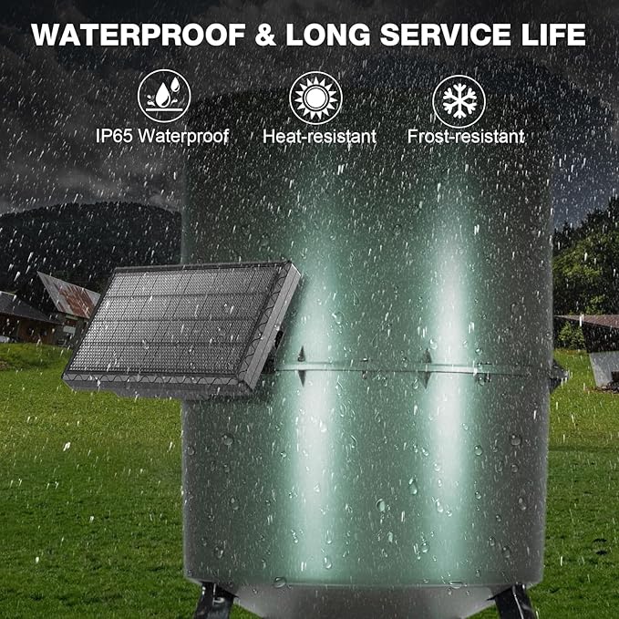 Solar Panel for Deer Feeder, 12V 1.98W Solar Panel Outdoor IP65 Waterproof, Battery Charger 12Volt with Mounting Bracket and Alligator Clip, DC 5.5*2.1, 3.5*1.35, 4.0*1.7 Interfaces for Game Feeder