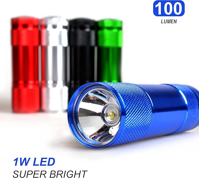 FASTPRO 20-Pack 100 Lumen Super Bright Aluminum LED Flashlights Set, with AAA Dry Batteries Included and Pre-Installed