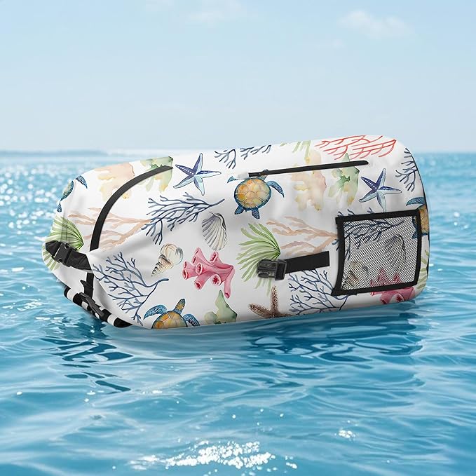 Dry Bag Waterproof for Women Men, 5L Roll Top Lightweight Dry Storage and Lightweight Bag Backpack with Phone Case for Kayaking Paddle Board Camping Travel Swimming Boating Beach Accessories-Coral