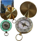 Glow in the Dark Brass Pocket Compass for Kids – Waterproof Navigation Tool for Camping, Hiking, Backpacking, Orienteering, Hunting, Survival Gear, Outdoor Safety & Adventure Gift