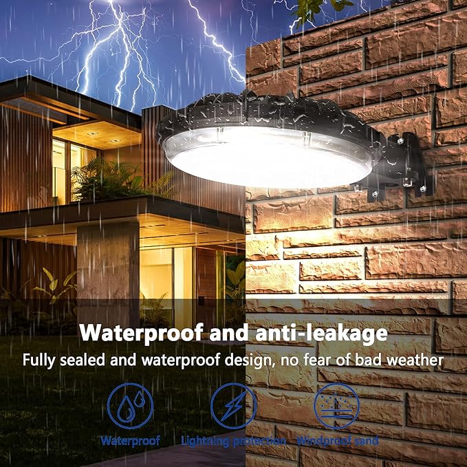Karjoefar LED Barn Light, Dusk to Dawn Outdoor Lighting with 100W 10000LM 5000K Daylight, IP65 Waterproof Outdoor Security Lights for Garage Yard Street Warehouse Use