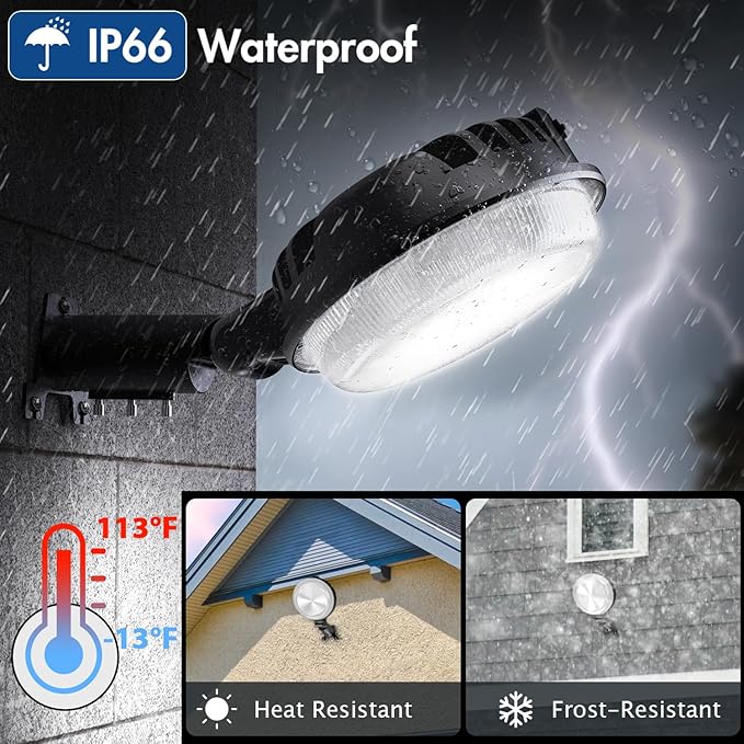 LED Barn Light, 150W 20000LM Dusk to Dawn Outdoor Security Light, 150° Adjustable Angle with Photocell Sensor, 6500K Daylight, IP66 Waterproof, for Parking Lot, Yard, Garage, Farmhouse
