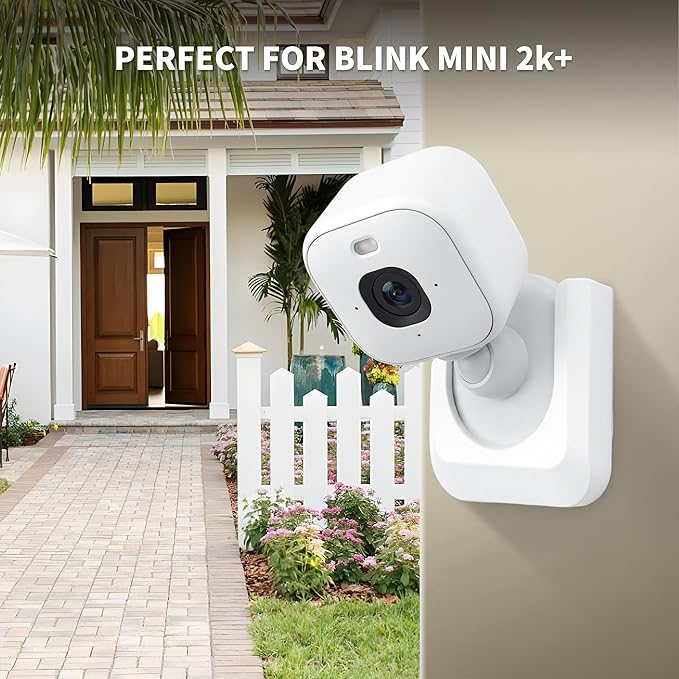 Blink Mini 2K+ No Drill Wall Mount Bracket for Blink Mini 2K+ Indoor Camera,No Screw Adhesive Camera Mount for Indoor Outdoor Camera 3Pack (Camera Not Included) White