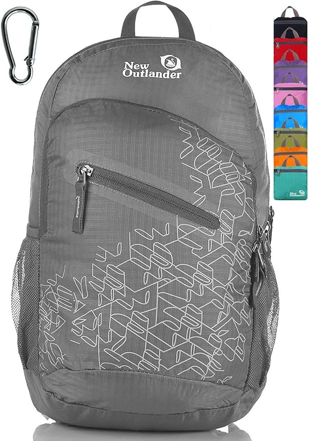 Outlander Packable Handy Lightweight Travel Hiking Backpack Daypack, Grey