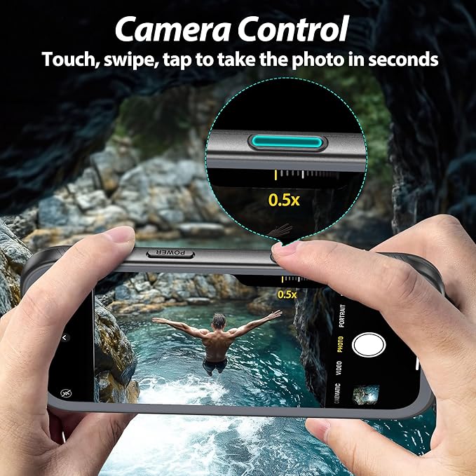 SPORTLINK for iPhone Air Case, IP68 Waterproof Military Protective Full Body Heavy Duty Shockproof 360 Sealed Dustproof with Camera Screen Protector Phone Cover for iPhone Air 6.5" Black