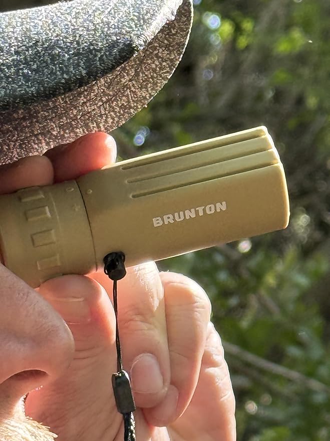Brunton LITE TECH 8x22 Monocular, Coyote Tan, BaK-4 Prism Glass, Multi-Coated Rubber Armor, Compact Design with Wrist Lanyard