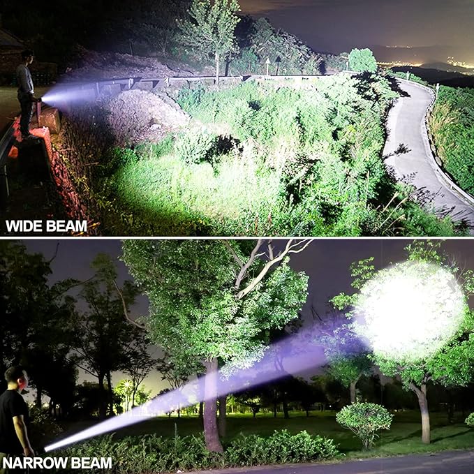 Lylting Rechargeable LED Flashlights High Lumens, 90,000 Lumens Super Bright Flashlight with 5 Modes & Waterproof, Powerful Handheld Flashlight for Camping Emergencies