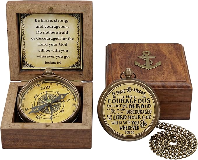 Handmade Brass Antique Compass with Leather Case – Vintage Finish Functional Pocket Navigation Tool for Travel, Hiking & Gift
