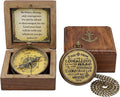 Handmade Brass Antique Compass with Leather Case – Vintage Finish Functional Pocket Navigation Tool for Travel, Hiking & Gift