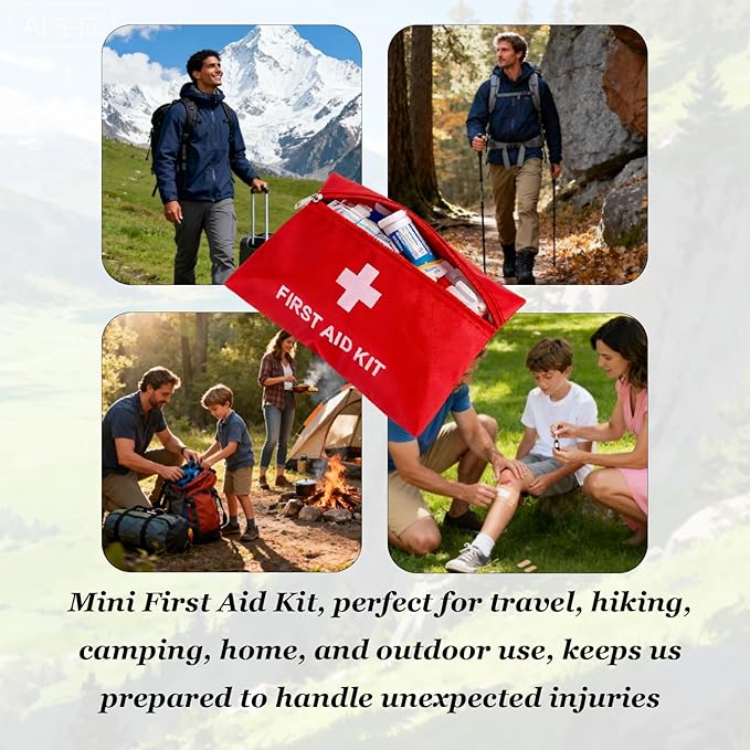 QCWN 6 Pack Empty First Aid Bag Mini Medical Kit Pouch Small Travel Emergency Survival Storage Bags for Car Home Hiking Camping Waterproof Red