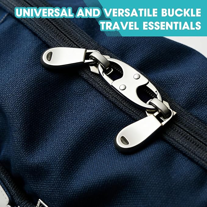 8 Pcs Anti-Theft Small Carabiner Clip, Double Opening Zipper Pull Replacement, Elegant Zinc Alloy Zipper Clips for Backpacks, Luggage, Duffel Bags, Travel Security Essentials - 4 Silver & 4 Gunmetal