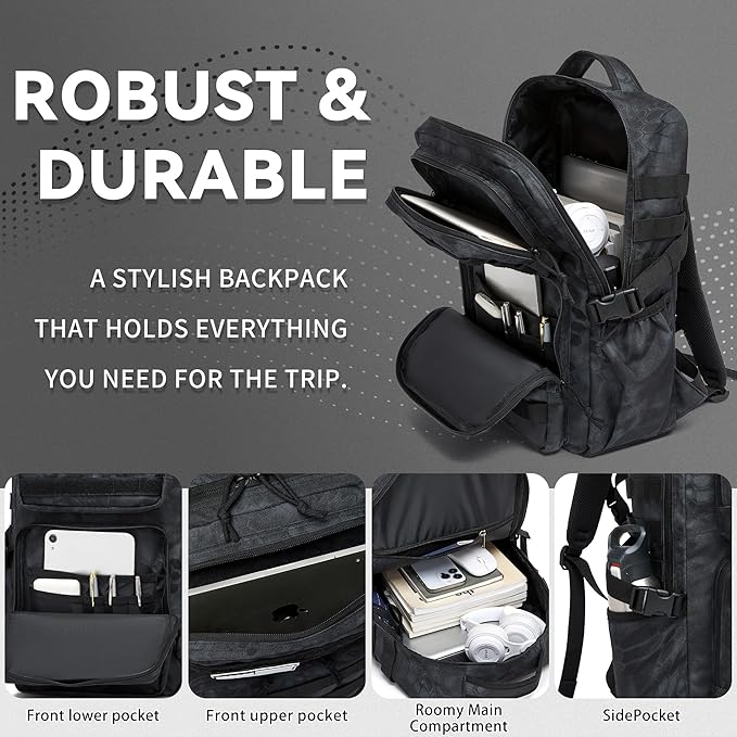 Wotony Military Tactical Backpack for Men Waterproof Daypack 3 Day Assault Pack Molle Bag with Water Bottle Holder
