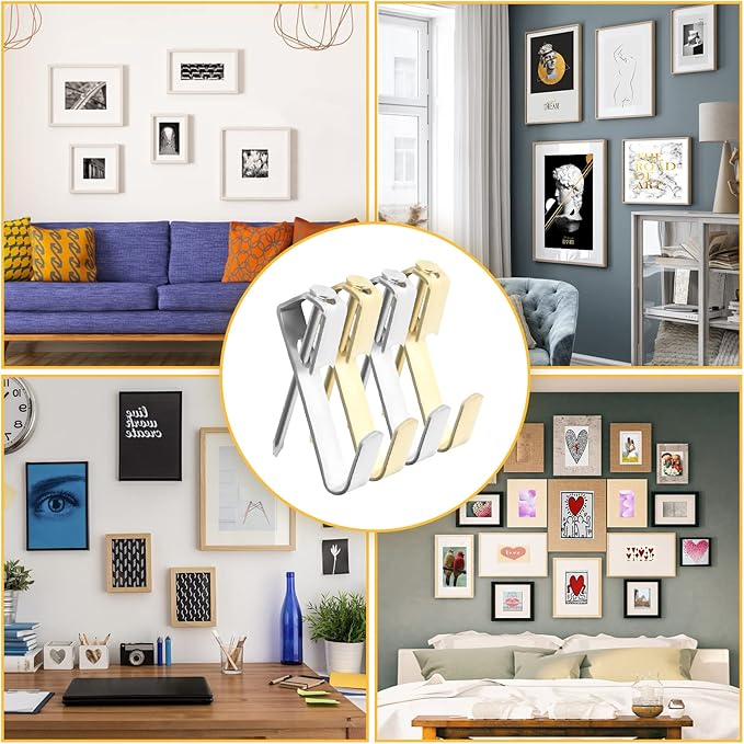 130 Pcs 30lb Picture Hangers – Multipurpose Picture Hanging Hooks Kit Drywall Wooden Wall Picture Hanging Nails