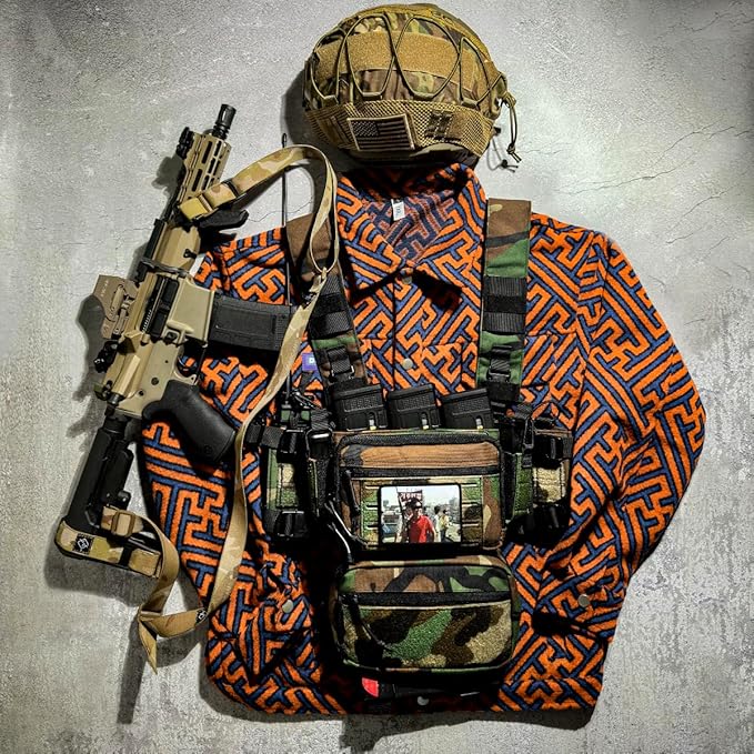 ACE TAC S.O.P. Tactical Chest Rig with 5.56/7.62 & Pistol Magazine Pouch Holders, Wing & Molle Dangler Pouches