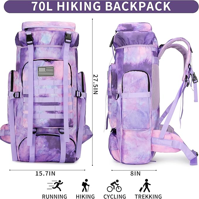 Hiking Backpack for Men 70L/100L Camping Backpack Military Rucksack Molle 3 Days Assault Pack for Climbing | Camping Backpack, 3 Days Assault Pack, for Climbing