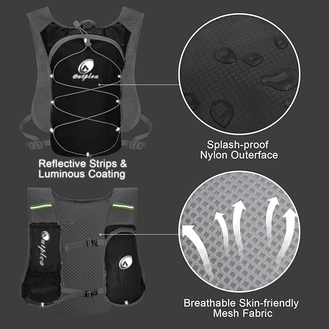 Lightweight Hydration Backpack with 2L Water Bladder for Men Women, Small Water Backpacks Running Vest for Hiking