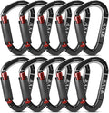 FVW Auto Locking Rock Climbing Carabiner Clips,Professional 25KN (5620 lbs) Heavy Duty Caribeaners for Rappelling Swing Rescue & Gym etc, Large D-Shaped Carabiners