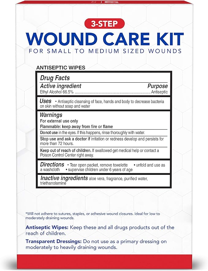 All Health Wound Care Kit & First Aid Supplies, 40 Piece | for Small to Medium Sized Wounds, Professional Use for Car, Home, Camping, Hiking and More