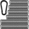 200 Pack 2.36" Heavy Duty Snap Hook Carabiners - M6 Galvanized Steel Quick Links for Keys, Hammocks, Swings, Outdoor Gear - Camping, Hiking, Fishing (Black)