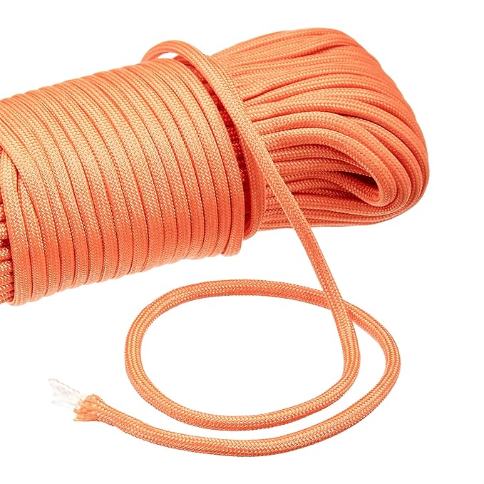 Amazon Basics 550 Type III Paracord, 7-Strand Core, High Strength - 5/32 in x 100 ft (4mm x 30m), Orange