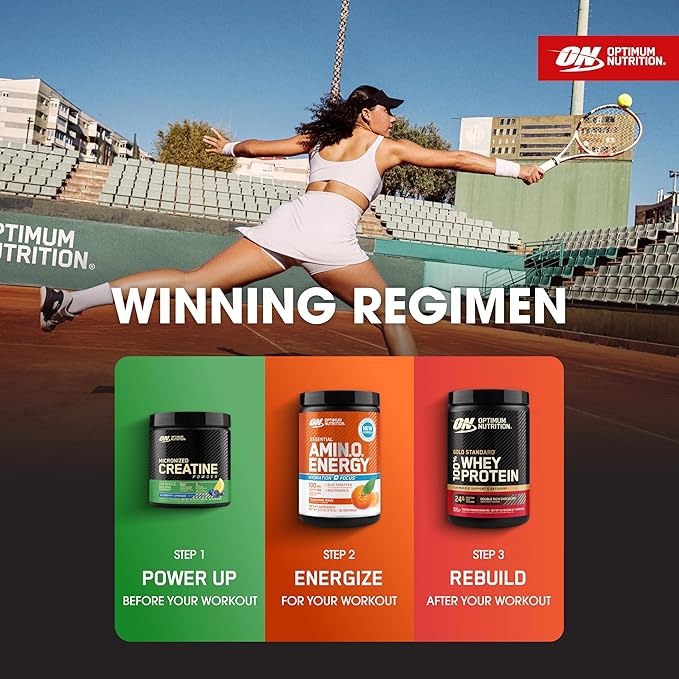 Optimum Nutrition Amino Energy Powder Plus Hydration, with BCAA, Electrolytes, and Caffeine, Tangerine Wave, 30 Servings (Packaging May Vary)