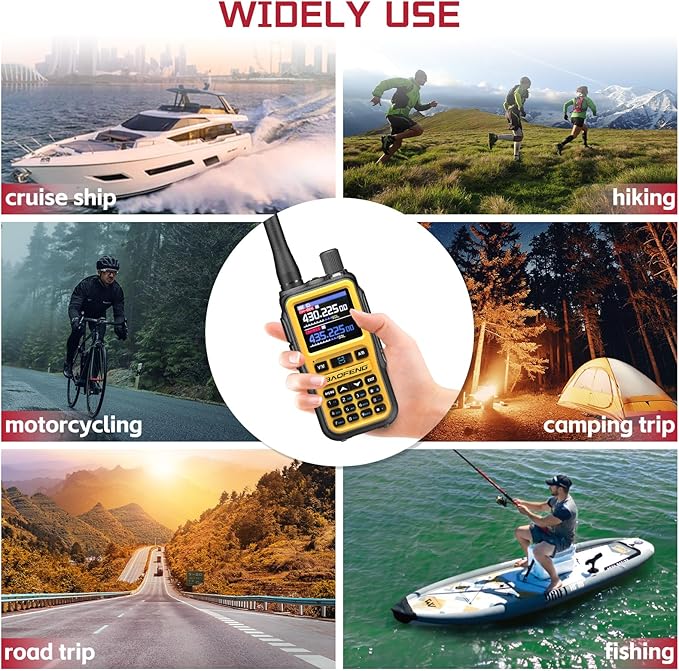 BAOFENG UV5RMINI Two Way Radio NOAA Weather Radio Dual PTT 999CH Survival APP Programming Copy Frequency Ham Radio (Orange)