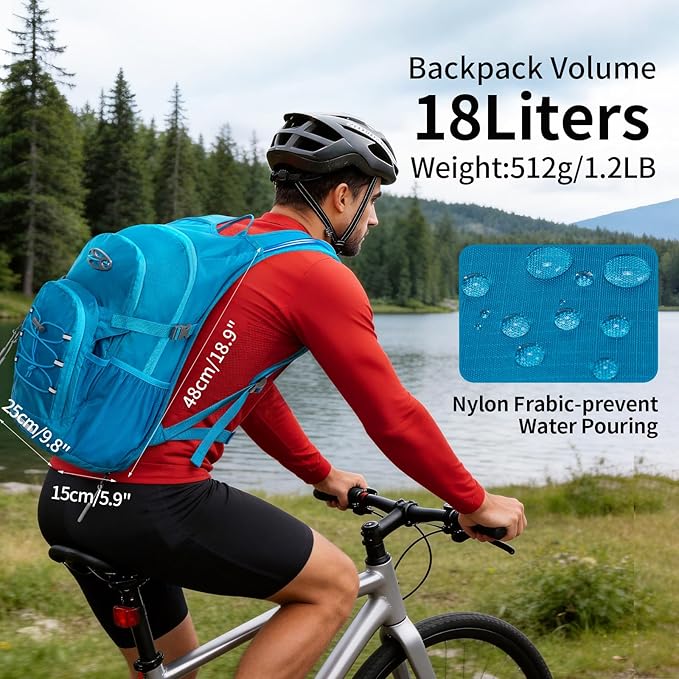 KABAQOO Hydration Backpack, 18L Multipurpose Hiking Backpack with 3L Water Bladder, Water Backpack Insulated Hydration Pack Ideal for Hiking and Cycling