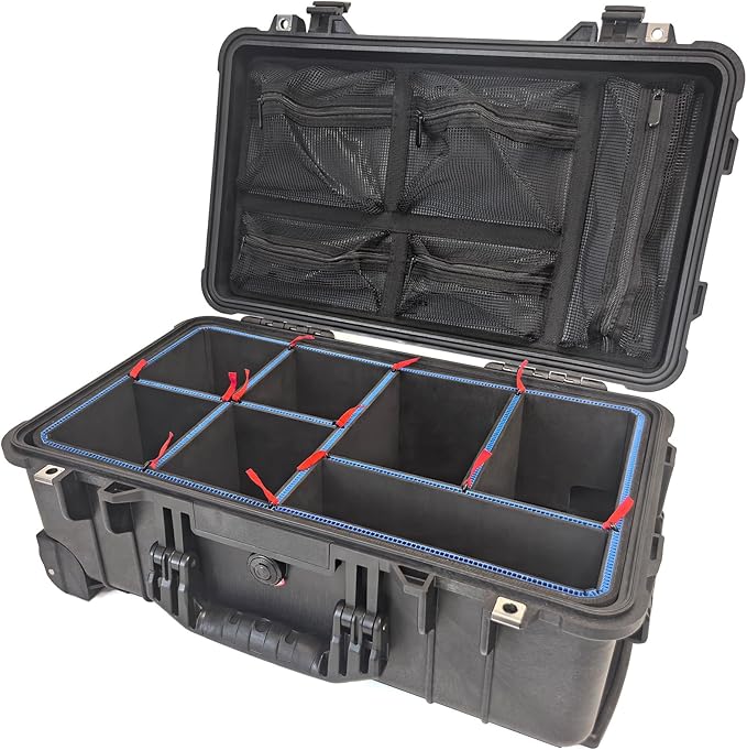 LAFENLIN UPGRADE DIY Divider System for Pelican 1510 [Organize Securely, Customize Instantly], Professional U-Clip & Red Pull Tab Dividers for Camera, Tactical, Medical, Tool Gear - Case Not Included