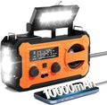 Hand Crank Emergency Radio, 10000mAh Weather Radio with AM/FM/NOAA, Solar Prower, SOS Alarm, Phone Charging, LED Flashlight, Portable Survival Gear for Outdoor & Home Emergencies Kits, Orange