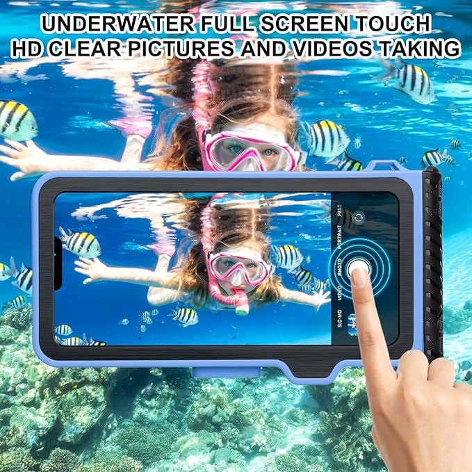 33ft Snorkeling Phone Case, Gen 4 IP68 Waterproof Housing for iPhone 16/15/14/13/12/11 Pro Max Samsung Galaxy S24/S23/S22, Touchscreen Full Protection