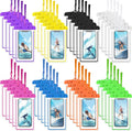 Flutesan 40 Pack Universal Clear Waterproof Phone Pouch Cell Phone Pouch Dry Bag Waterproof Cases Bag with Lanyard for Outdoor Sport Water Games Protect, up to 7 Inches(Multicolor)
