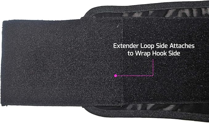 Extender Strap - Multipurpose Elastic Hook and Loop Extension for Ice Packs, Ice Belts, Back/Knee/Ankle Braces, Vests, Wraps, and Belts - Made in USA (6 x 9 Inches)