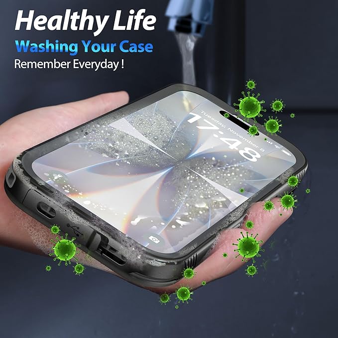 SPORTLINK for iPhone 17 Case - IP68 Waterproof Military Protective Full Body Heavy Duty Shockproof 360 Sealed Dustproof with Camera Screen Protector Phone Cover for iPhone 17 6.3" Mag/Black