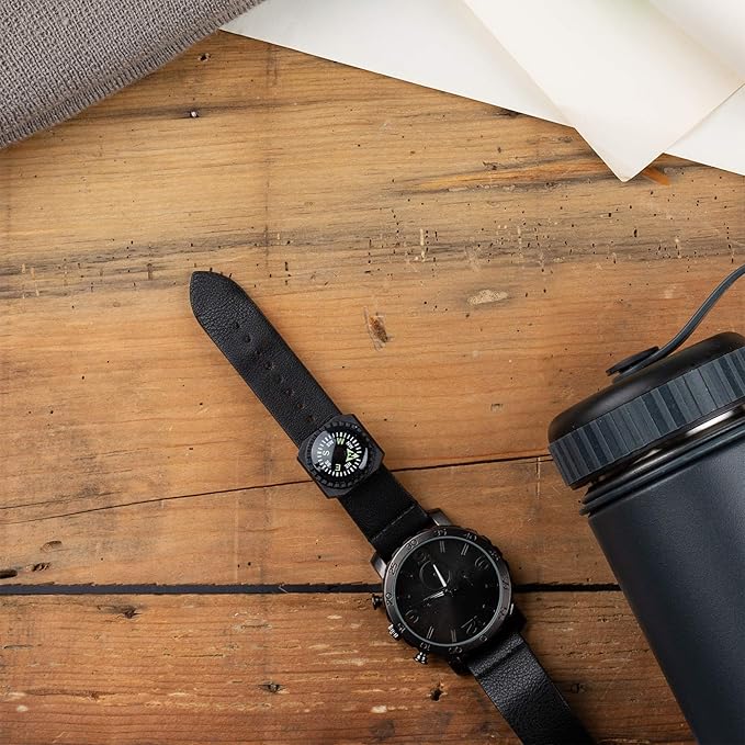 Sun Company Slip-On Wrist Compass - Easy-to-Read Compass for Watch Band or Paracord Survival Bracelet