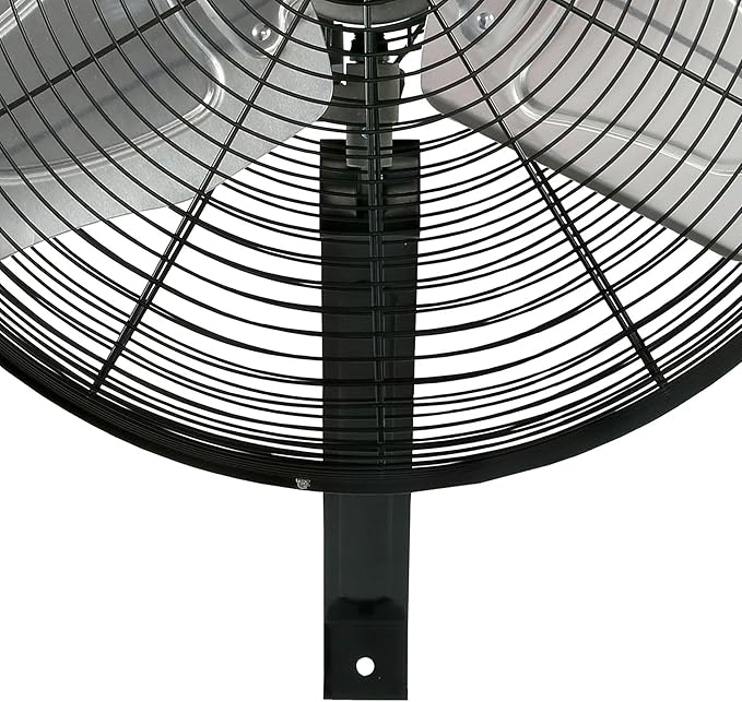 Hurricane Pro Commercial Grade Oscillating Metal Wall Mount Fan w/ 3 Speeds, Black, 20" - Corded Electric Air Cooling Unit w/ Powerful 4600 CFM Airflow for Home, Garage, Gym, Workshop & Greenhouse