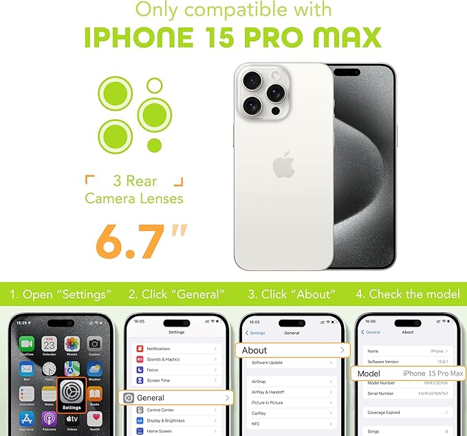 TIESZEN for iPhone 15 Pro Max Case, Compatible with MagSafe, Built-in Privacy Screen Protector and Camera Protection, Anti Spy Full Body Dustproof Shockproof Hard Phone Case 6.7", Matte Green