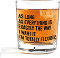 Nogrit Funny Whiskey Glasses 10 oz, Sarcastic Gifts for Women Men, Funny As Long As Everything Is Exactly the Way I Want It Old Fashioned Rocks Glasses for Drinking Cocktail Scotch Vodka Tequila Rum