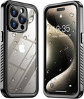 SPIDERCASE for iPhone 15 Pro Case Waterproof, [Built-in Lens & Screen Protector] IP68 Underwater, Full Body Sealed Protection [12FT Military Shockproof] Dustproof for iPhone 15 Pro Case 6.1", Black