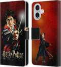 Head Case Designs Officially Licensed Harry Potter Harry Portrait Prisoner of Azkaban II Leather Wallet Case Compatible with Apple iPhone 16