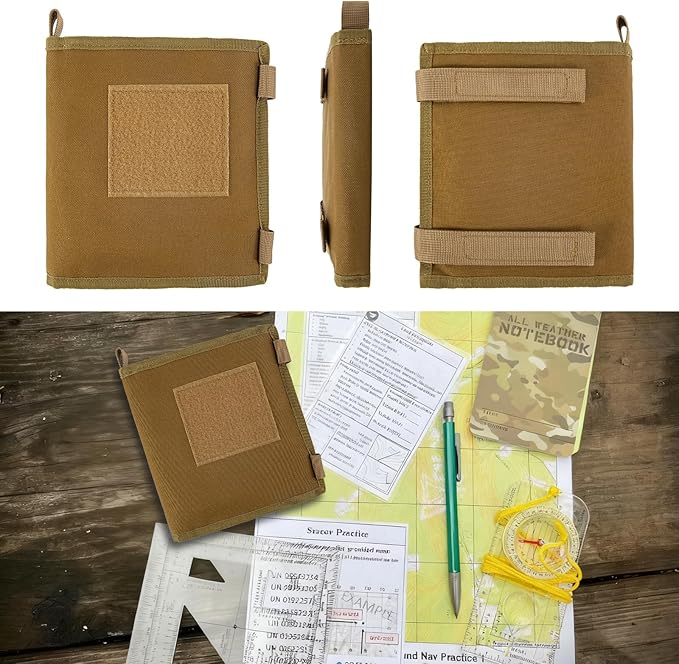 Map Case with Waterproof, Multifunctional Tactical Pouch with 13 x 10 Inch Clear Window for Reading Map While Outdoors or Hiking, 1000D Oxford + Waterproof TPU