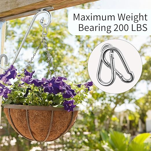 100 Pack M5 Spring Snap Hook Carabiner, Heavy Duty Galvanized Steel Quick Link Carabiner Clip, 200LBS Holding Capacity for Swing Hammock Travel Camping Fishing Hiking Gym Outdoor
